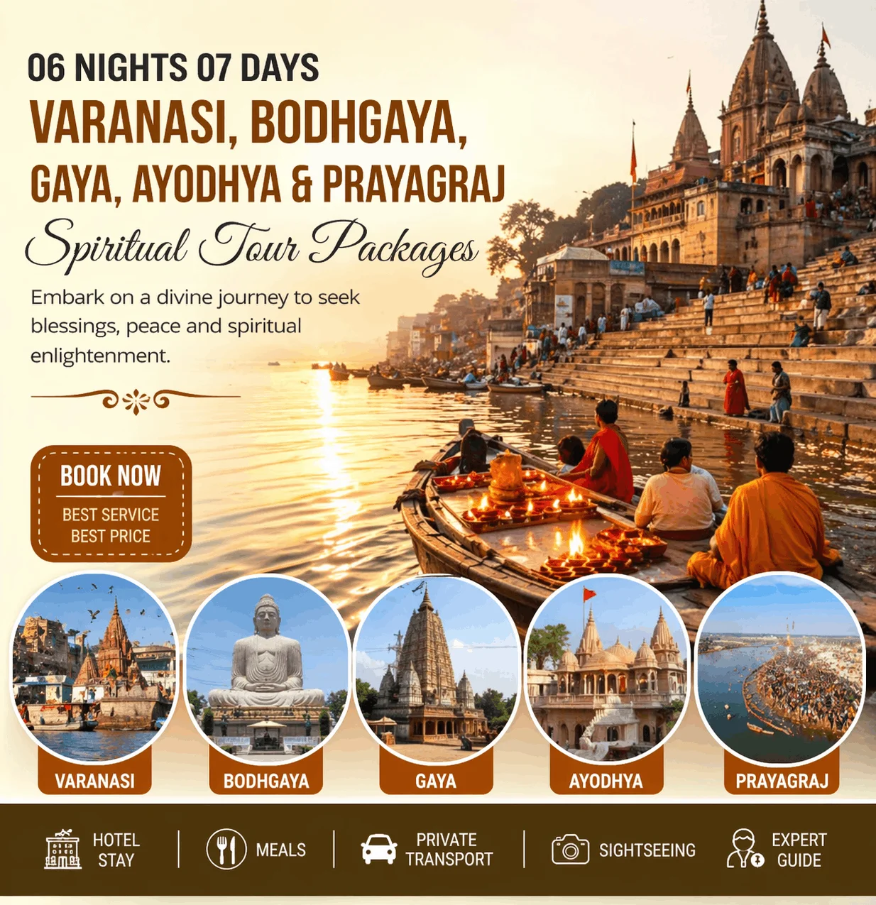 06 Nights 07 Days Varanasi, Bodhgaya, Gaya, Ayodhya & Prayagraj Spiritual Tour Packages