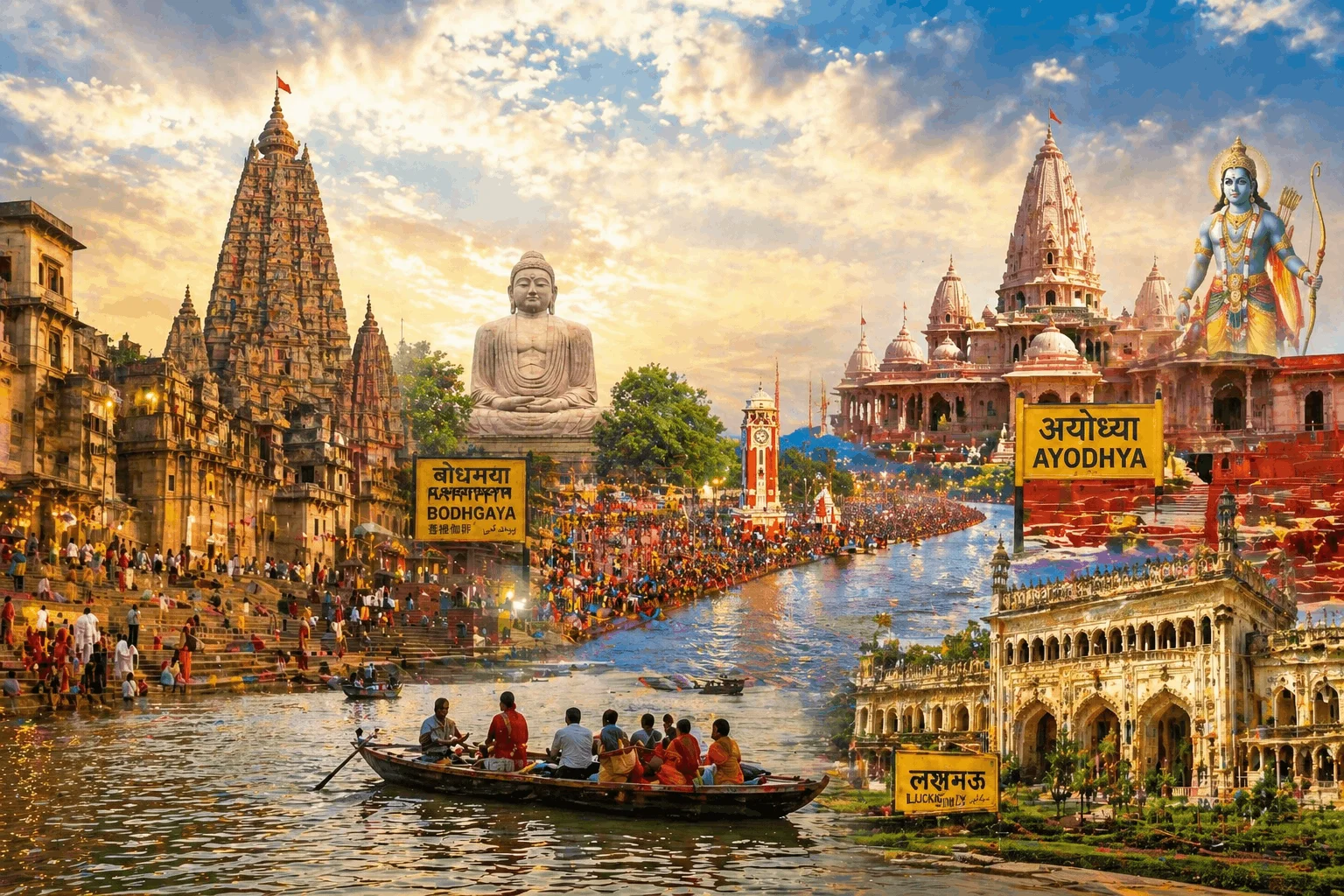 07 Night 8 Days Spiritual Tour: Varanasi,Bodhgaya,Prayagraj,Ayodhya,Lucknow