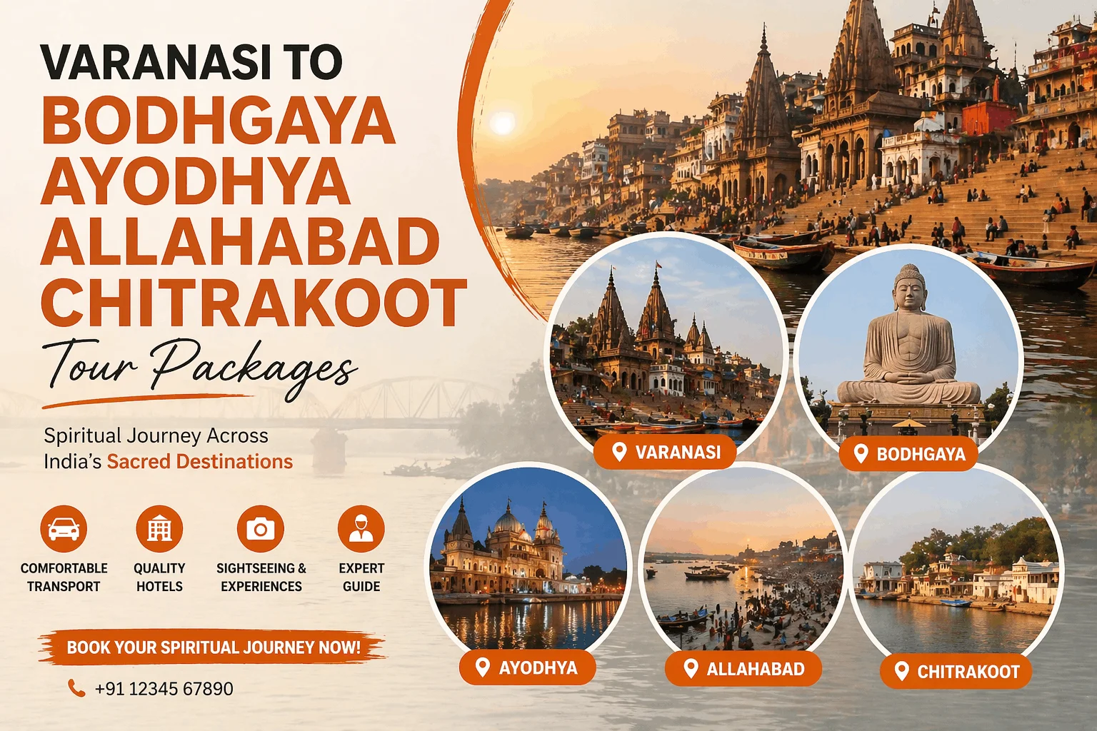 06 Night 07 Days Varanasi To Bodhgaya Ayodhya Allahabad Chitrakoot Tour Packages, India