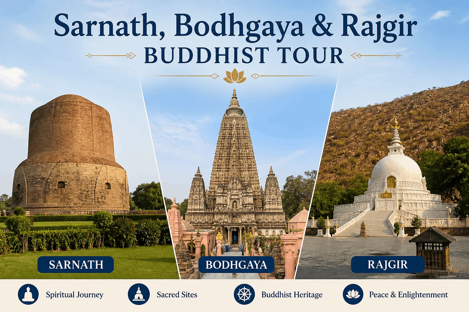 3 Nights 4 Days Sarnath, Bodhgaya & Rajgir Buddhist Tour
